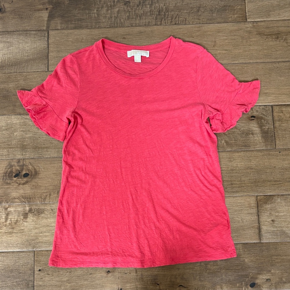 Michael Kors Coral Ruffle Sleeve Tee